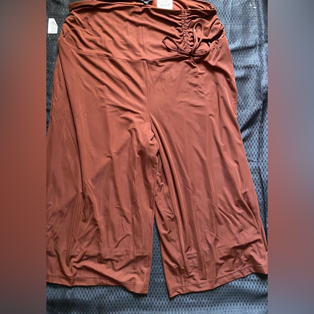 INC International Concepts Plus Paradise Call Brown Cropped Pants Size 3X